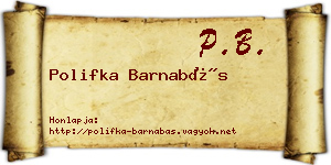 Polifka Barnabás névjegykártya
